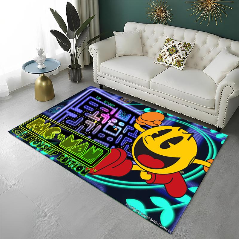 Ретро Ковер-Игрок P-Pacman Нескользящий Ковер для Гостиной, Спальни, Игровой Комнаты, Мягкий Ковер-Подстилка для Пола Домашний Декор Ковер для Детской Комнаты Подарок