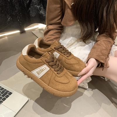 Ретро платформа немецкие тренировочные туфли женские 2025 осень и зима новая круглая голова мягкая подошва универсальные повседневные кеды новинка