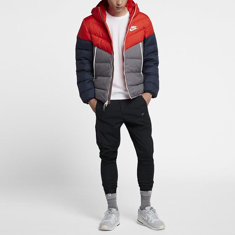 Nike Пуховики Мужские Красный Синий Разноцветный С капюшоном Умеренный Другое CU0226-634