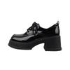Fashion Mary Janes Retro Black Pumps Woman Lace Up Non-Slip Casual Platform Mid Heels Office Ladies Solid Elegant Heels Korean 2025 New