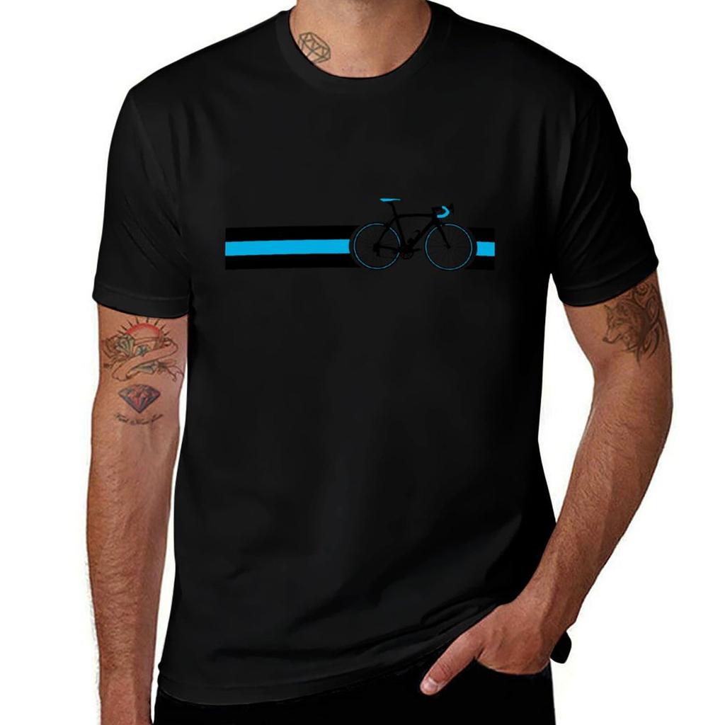Bike Stripes Team Sky TShirt Big Size Short Sleeve Casual Top