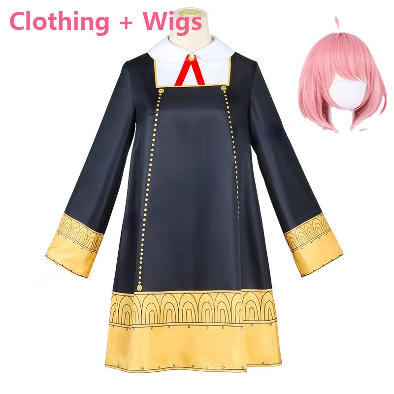 Anime SPY X FAMILY Anya Forger Cosplay Costume Women Black Dress Uniform Full Sets Halloween Carnival Party Clothes