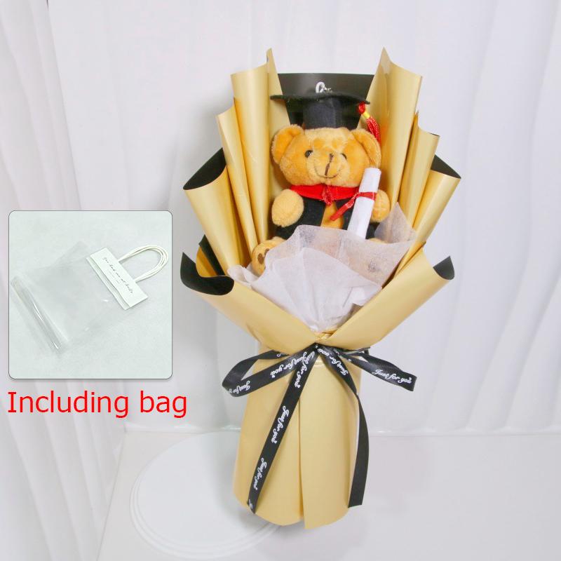 Выпускной сезон вязаный пуховый орнамент бант лента декоративный мультяшный медведь реквизит для фотосессии букет креативный подарок аксессуары