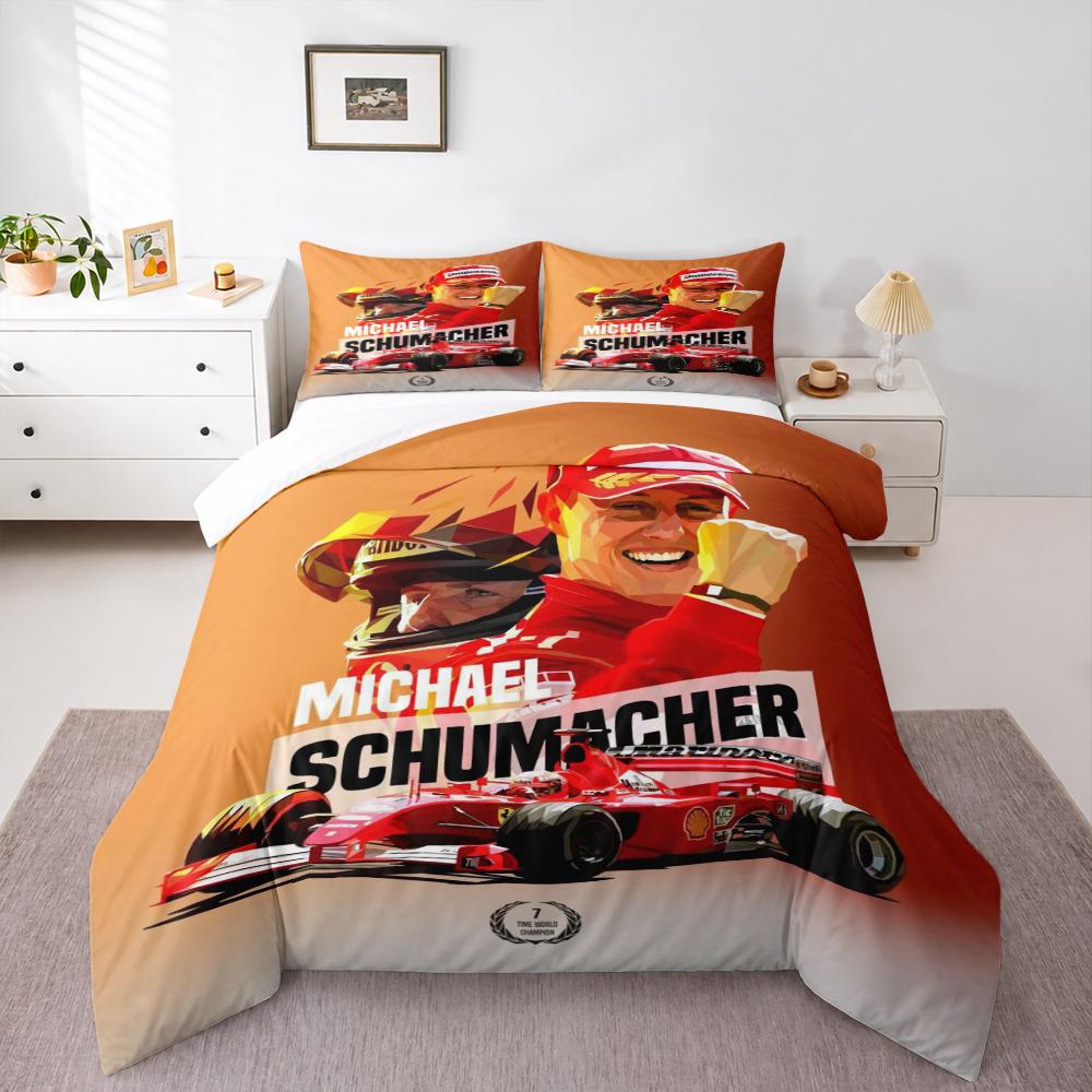 "Champion Racer Illustration Design Bedding set, Bedding set (1 duvet cover, 2 pillowcases, duvet not included)