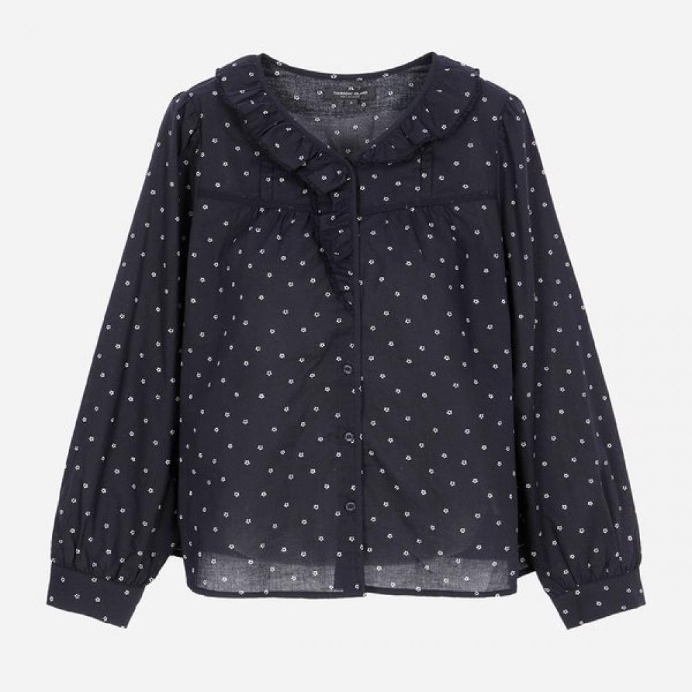 Thursday Island Floral Ruffle V Neck Blouse T266mbl154w