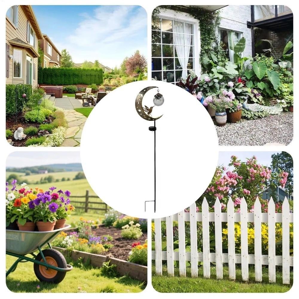 Waterproof Hummingbird Moon Light Floor Insertion Lawn Lamp Solar Garden Stake Light Garden Yard
