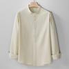 TUCANO Men's Chinese Style Linen Stand-Collar Long Sleeve Shirt