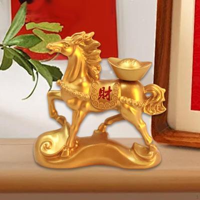 Китайская статуэтка лошади, скульптура животного, настольное украшение, сплав, домашний декор, фигурка для книжной полки