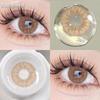Горячие цветные контактные линзы для глаз 1 пара Натуральные корейские коричневые софт-линзы 14,5 мм Большие серые контактные линзы для глаз