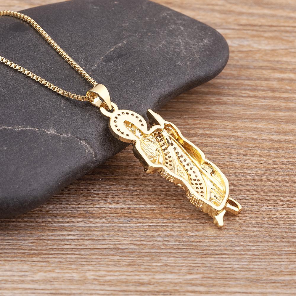 Nidin New Arrival Jewelry Findings Punk Style Copper Zircon Grim Reaper Pendant Charm Necklace Men Women Gothic Hip Hop Jewelry