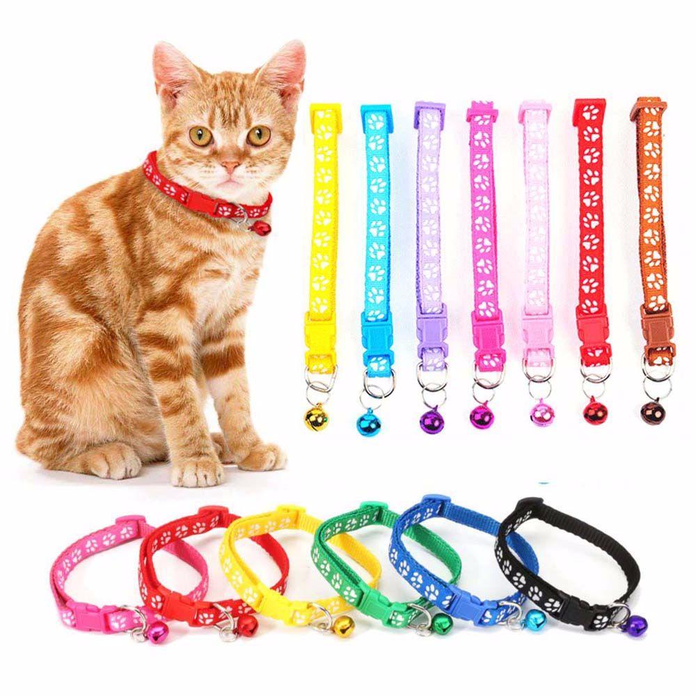 For Puppy Kitten With Bell Cat Paw Print Grooming Accessories Pet Collar Pet Supplies Cat Necklace