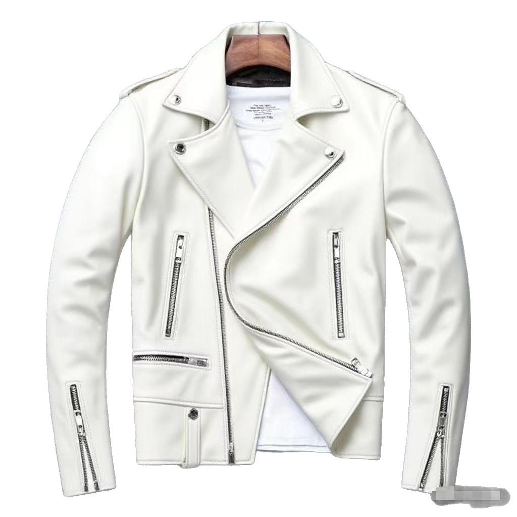 Men's PU motorcycle leather jacket, autumn new casual versatile slim fit thickened men's leather jacket