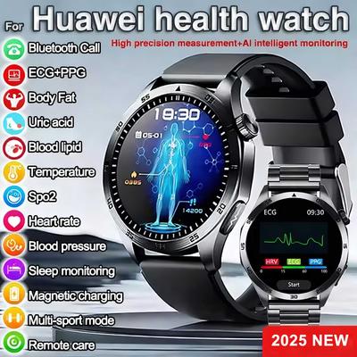 2025 Новые Для Huawei ЭКГ+ФПГ Лазерное лечение Здоровье Смарт-часы Три высоких Часы Артериальное давление Пульс Мужчины HD Звонок Браслет