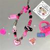 Hanging Cord Phone Strap 3D Star Mobile Lanyard Mobile Accessories Beaded Phone Chain  Jewelry Gift