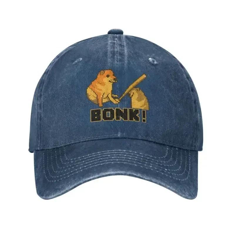 Модная унисекс хлопковая бейсболка с пиксельным артом Cheems Bonk Meme для взрослых, регулируемая папина кепка с собакой Сиба-ину, женская, мужская, хип-хоп