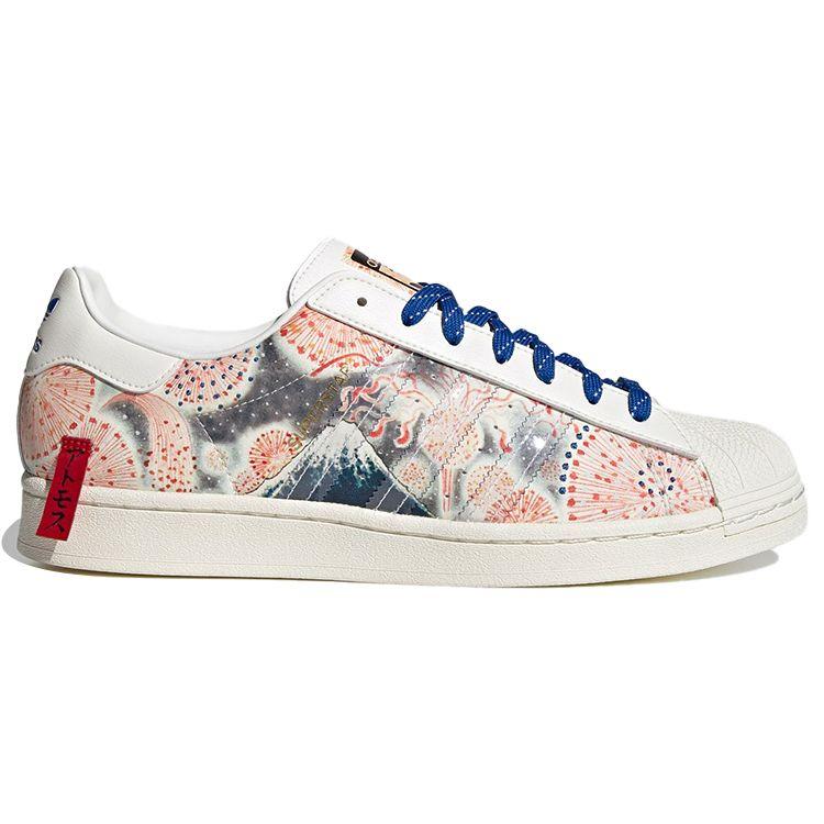 Atmos x Three Tides Tattoo x adidas Superstar Mt. Кроссовки унисекс Fuji White Off-White Blue GX7791