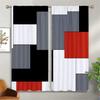 Геометрические цветные клетчатые шторы, оконные шторы, 100% полиэстер, карманы на штанге, комната для мальчиков, гостиная, кухня, кабинет