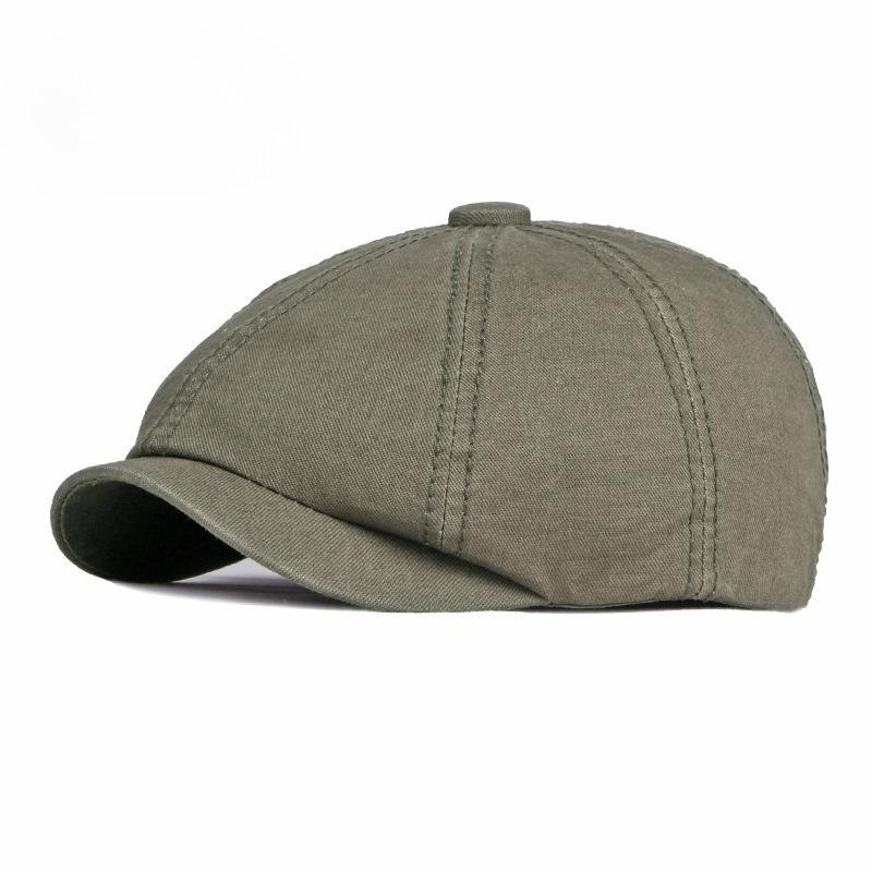 Vintage Cotton Flat Cap for Men Women Retro Plain Solid Color Baker Boy Beret British Cabbie Ivy Cap Newsboy Gatsby Hat