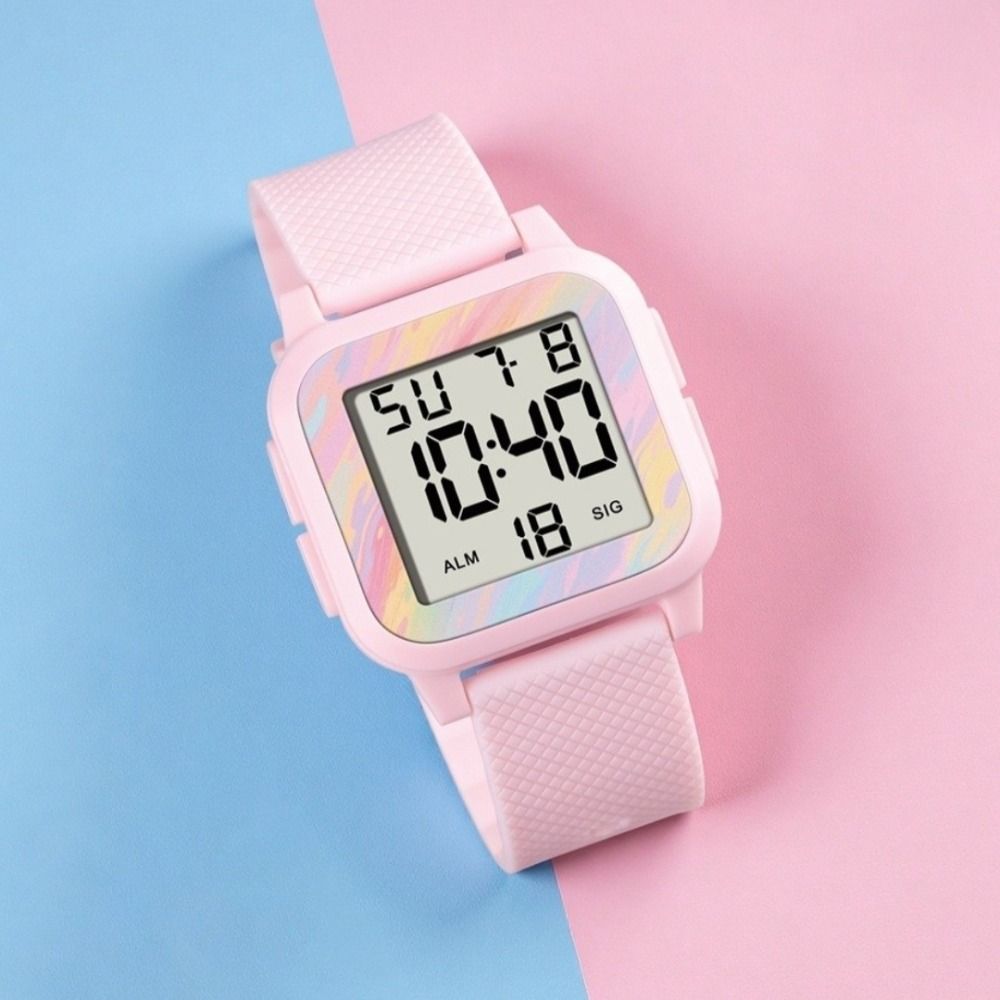 Alarm Clock Student Wrist Watch Luminous Digital Electronic Wristwatch for Boys Girls