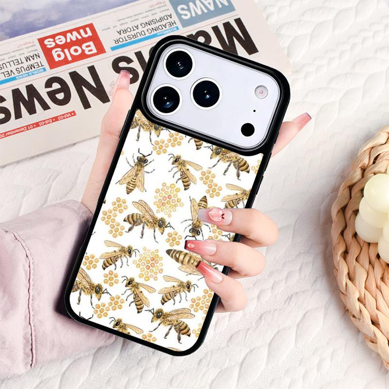 Чехол для телефона 'Пчелиное искусство' для iPhone 17 16e 15 14 13 12 11 Pro Max Air Mini Мягкий защитный чехол