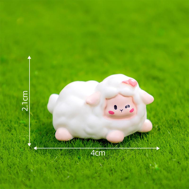 Мини Милая Овца Орнамент Мультяшные Животные Фигурка Микро Пейзаж Кукольный Дом Модель Автомобиля Интерьер Домашнего Рабочего Стола Украшение