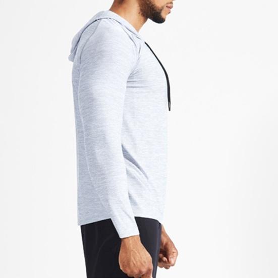 Мужская летняя спортивная толстовка с длинным рукавом и шнурком, эластичная, свободная, впитывающая пот, быстросохнущая, мягкая, дышащая, однотонная, баскетбольная, спортивная...