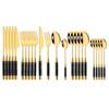 Gold Imitation Ceramic Dinnerware Set Stainless Steel Flatware Cutlery Set Knife Fork Spoon Luxury Tableware Set Storage Rack