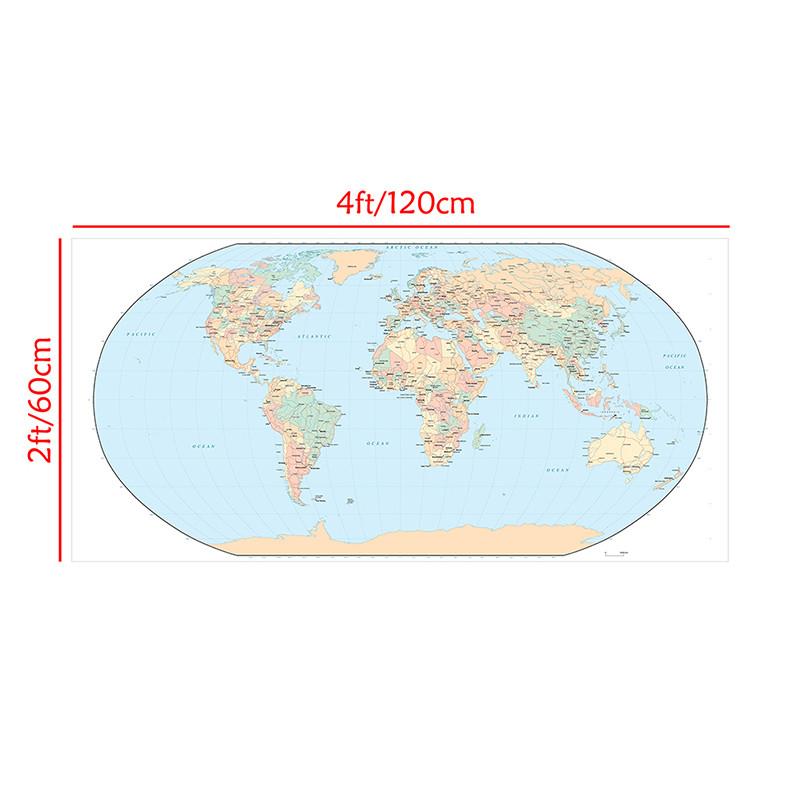Стандартная карта Карта мира с национальным флагом Классическое издание Карта мира Плакаты и принты для школьных принадлежностей
