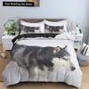 Husky Dog Bedding Set King Queen Size Funny Pet Puppy Duvet Cover for Kids Boys Girls Cute Animal 2/3pcs Polyester Quilt Cover