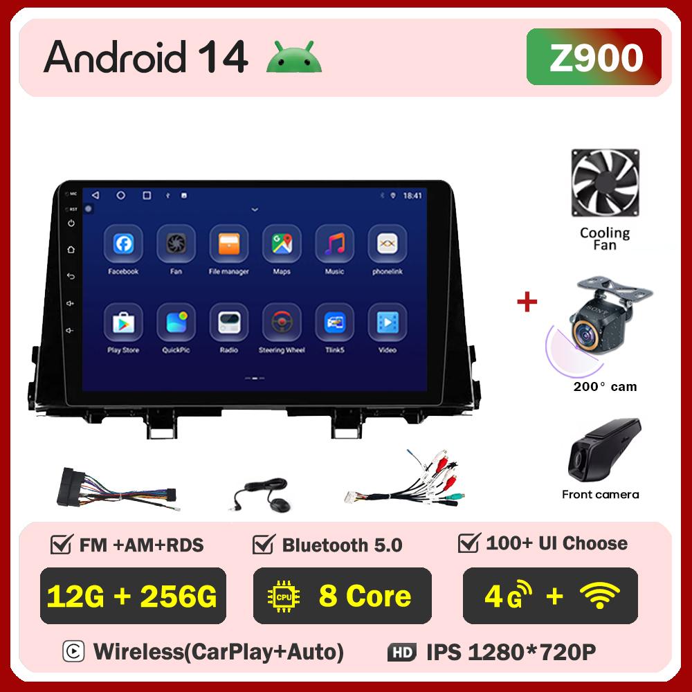 Автомобильный видеоплеер для KIA Morning 3 Picanto 2017-2020 Carplay Android 14 авто радио интеллектуальная система GPS навигация 5G Wifi