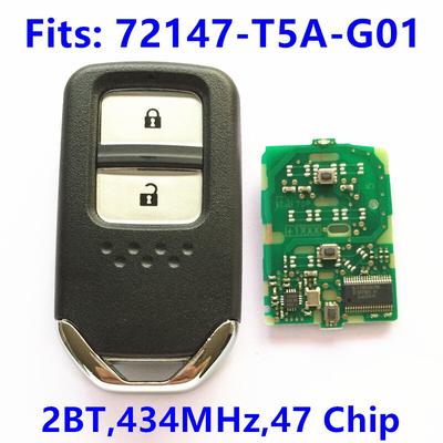 2-кнопочный интеллектуальный карточный смарт-ключ для Honda FIT Jazz VEZEL XRV Freed Amaze BRV автомобильный дистанционный ключ/434 МГц/72147-T5A-G01/ID47 чип/HON66