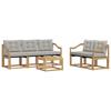 Outdoor Sofa Set with Cushions 6 Pcs White and Light Grey