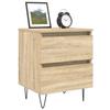Table de chevet - Maison Exclusive - Chêne sonoma - 2 tiroirs - Bois d’ingénierie
