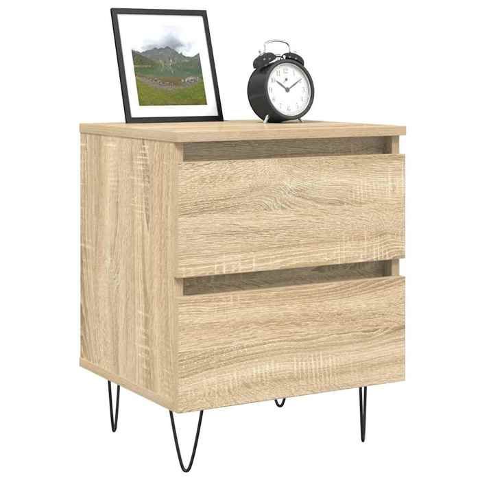 Table de chevet - Maison Exclusive - Chêne sonoma - 2 tiroirs - Bois d’ingénierie