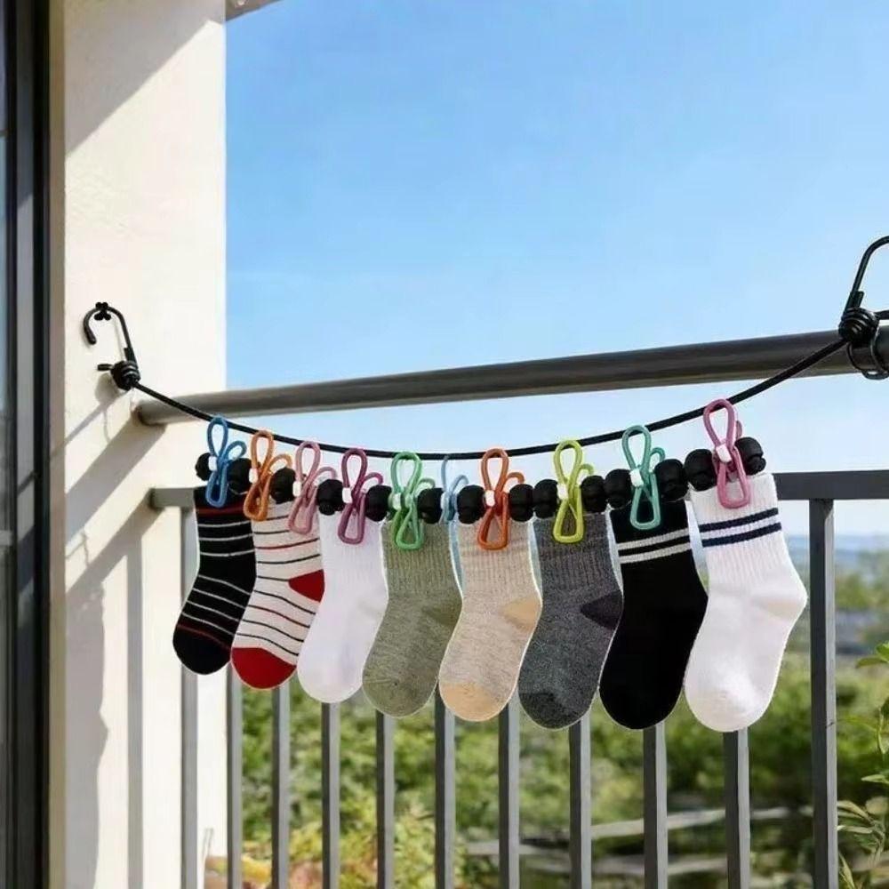Elastic Stretch Retractable Clothesline 1.8 M Clothes Drying Rope Indoor Laundry