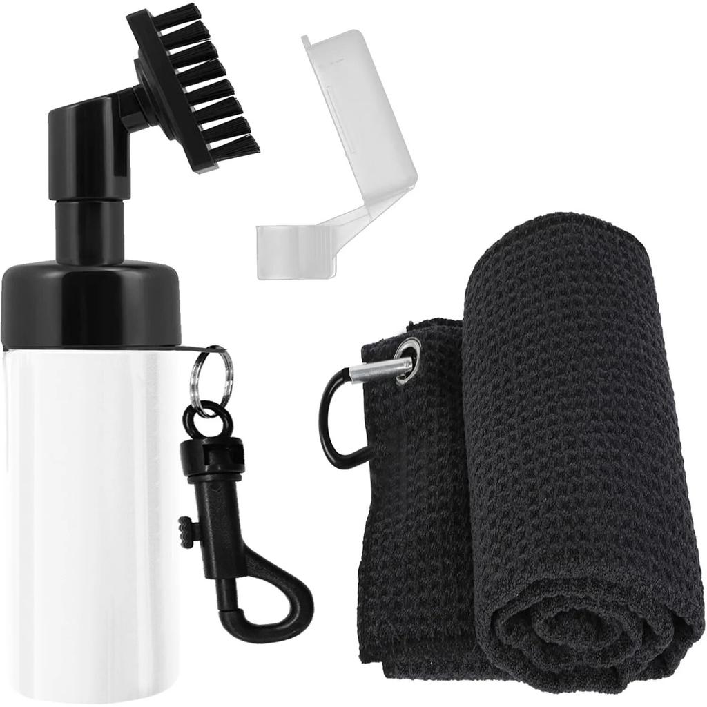 Golf Club Cleaner Brush and Microfiber Towel Cleaning Kit, Groove Sharpener Brush with Water Spray Bottle