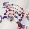 4th of July Bracelets USA Bead Bracelet American Flag Bracelets Patriotic Independence Day Bracelet