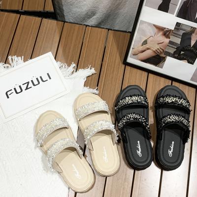 Женские тапочки верхняя одежда лето новые повседневные односимвольные тапочки на плоской подошве домашние тапочки на плоской подошве крутые тапочки производитель