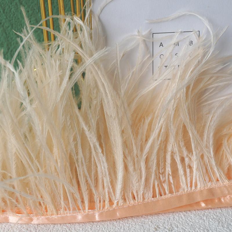 Decorative Feather Cloth Strip 10-15Cm Ostrich Hair Cloth Edge Dress Cuffs Latin Dance Skirt Diy Clothing Accessories