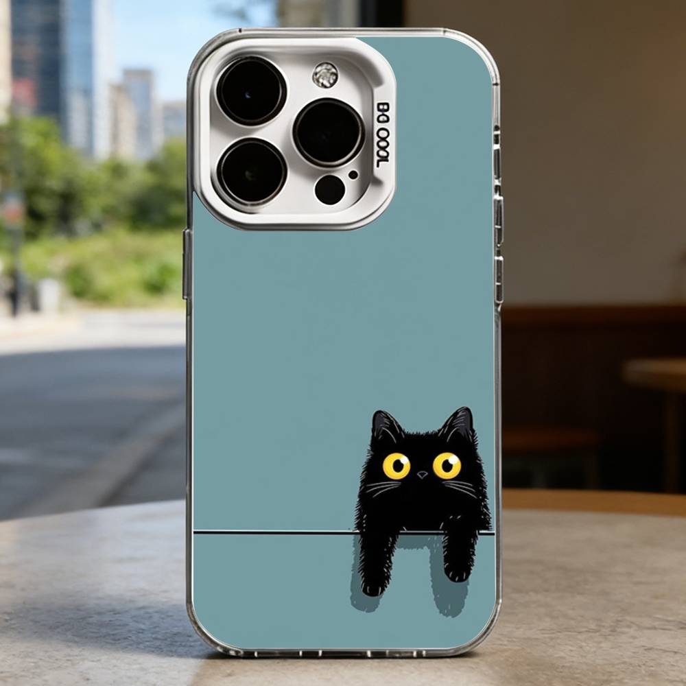Black Cat  Hard Phone Case for IPhone 16 15 14 13 12 11 Pro Max Plus16E X XR XS Max shockproof Full Cover