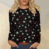 Long Sleeve Shirts For Women Cute Christmas Day Print Graphic Tees Blouses Casual Plus Size Basic Tops Pullover