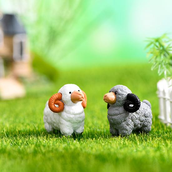 Фигурка животного, милое мини-милое выражение, сделай сам, литье под давлением, настольное животное, овца, орнамент, принадлежности для кукольного домика