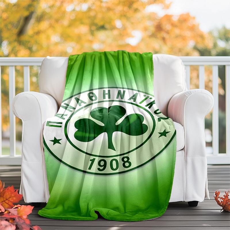 Panathinaikos FC printed throw blanket—soft,warm;versatile blanket for all seasons—perfect as &air-conditioning throw,nap blanket