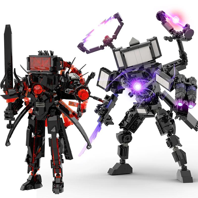 Набор строительных блоков Skibidi Toilet Titan Speakerman, TV Man, Cameraman - 445 деталей Коллекционные игрушки-конструкторы с персонажами для детей