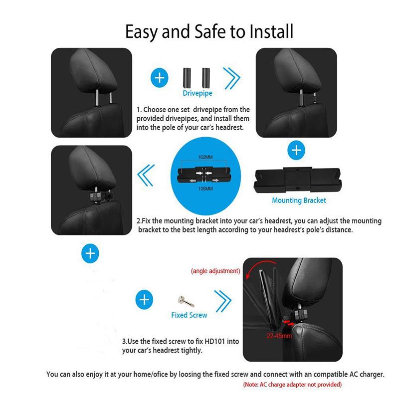 10,1-дюймовый монитор в подголовнике автомобиля, DVD-видеоплеер