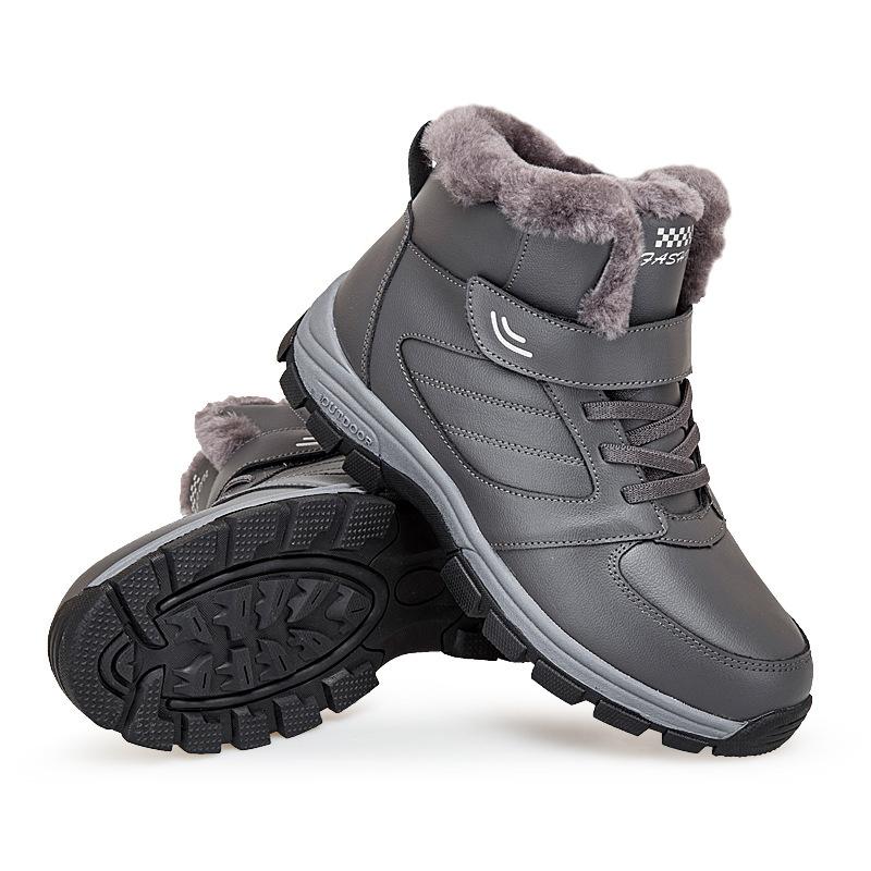 Прямые продажи с фабрики, теплые и бархатные мужские зимние ботинки из хлопка, мягкие и удобные туфли для пожилых людей с волшебной пряжкой