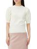 Natural Beauty Basic Puff Sleeve Knit Women's Sweater, Off-White