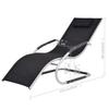 Sun Lounger with Cushion Aluminum and Textilene Black