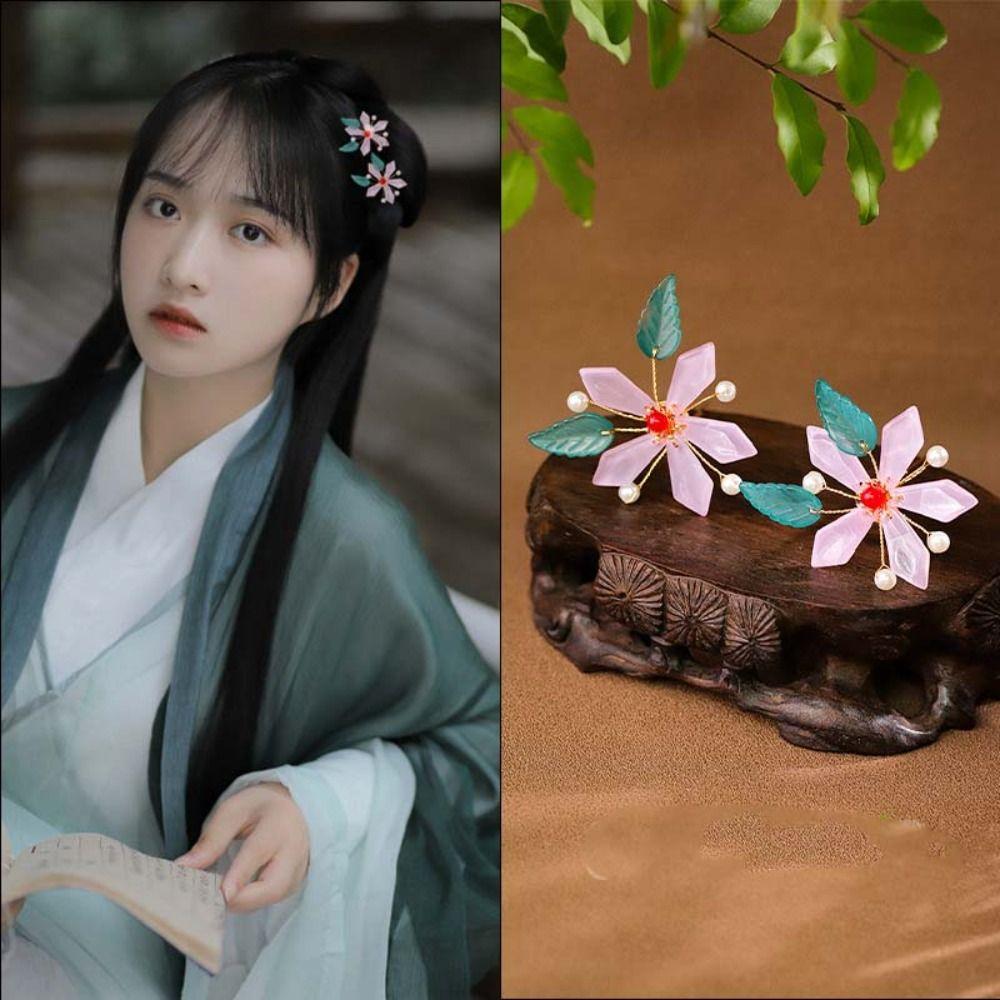 Flower Chinese Style Hair Stick Butterfly Hanfu Hairpin Cute   Cheongsam Accessories