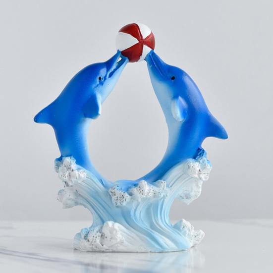 Фигурка дельфина, коллекционная настольная статуэтка дельфина из смолы, украшение в виде дельфина в форме сердца, подарок на День святого Валентина для женщин, жен, девушек